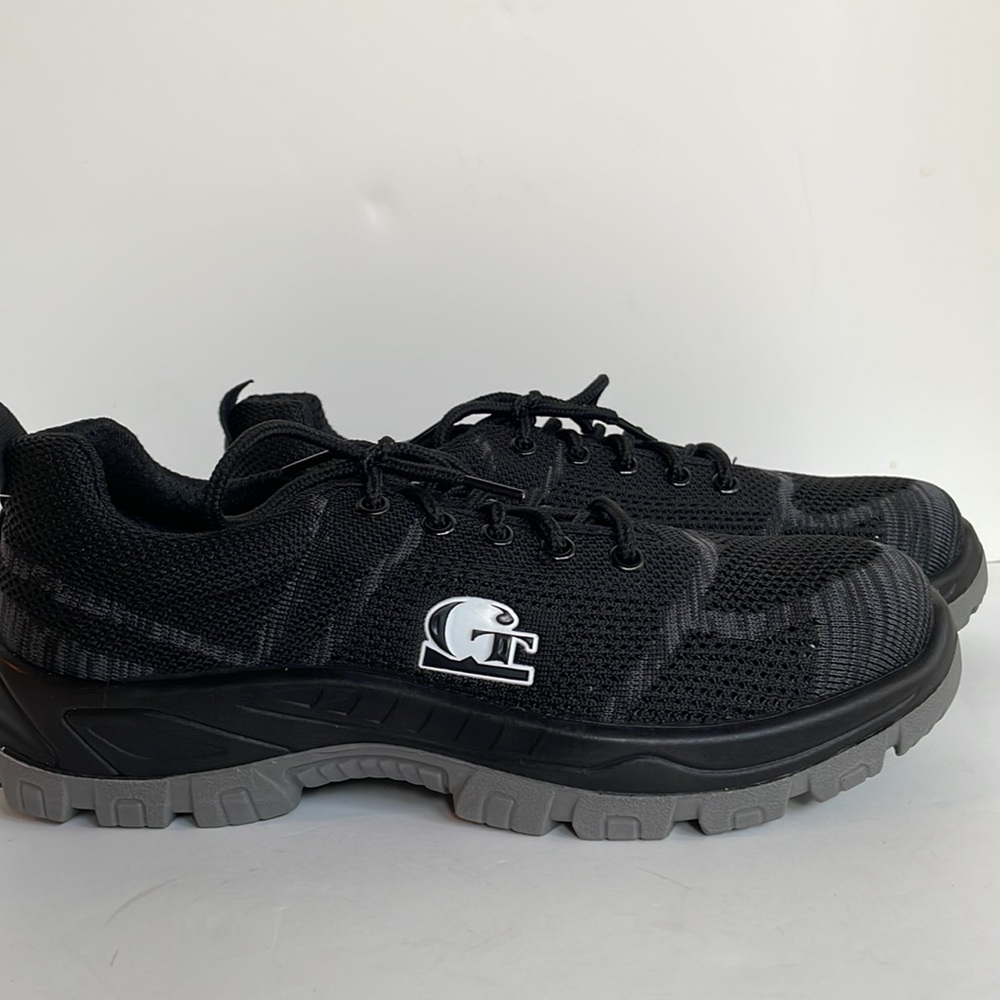 Safety shoes steel toe laced up heavy duty nonslip sole work shoes size 10